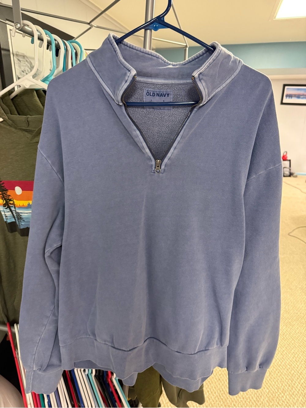 Old Navy Men's Zip-Up Sweatshirt - Dusty Blue